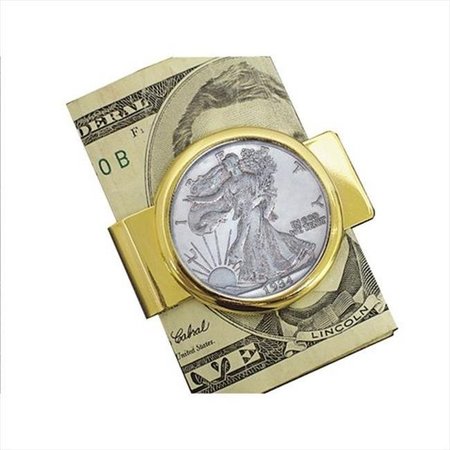 AMERICAN COIN TREASURES American Coin Treasures 2214 Walking Liberty Silver Half Dollar Goldtone Moneyclip 2214